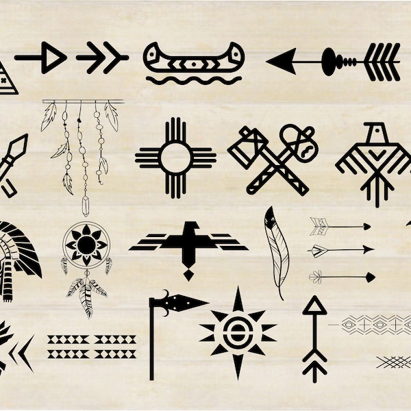 Native American Bundle SVG, Native American Symbol, Aztec set, dreamcatcher, Clipart, svg, png, ai eps, dxf cut files