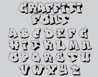 Fresh Prince Graffiti Transparent Font, Graffiti Alphabet, Graffiti Letters, SVG-PNG-AI-Dxf, Instant Download