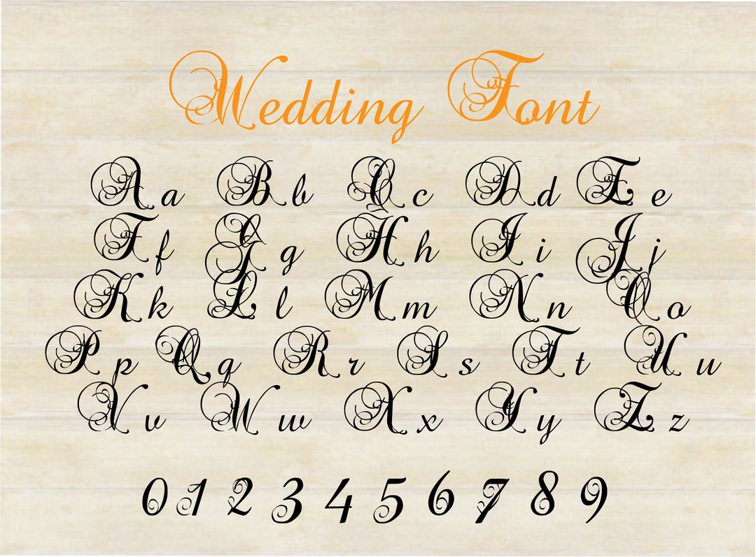 Wedding Font, Wedding Alphabet, Wedding Script, Wedding Clipart, Svg ...