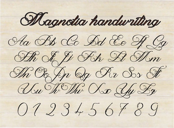 Magnolia Handwriting Font SVG Handwriting Font SVG Cursive - Etsy