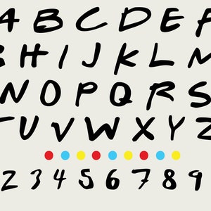 Ispirato da Friends, Friends Alphabet, SVG/PNG/Ai/DXF, Friends Alphabet, Friends Letters Clipart, Cricut file