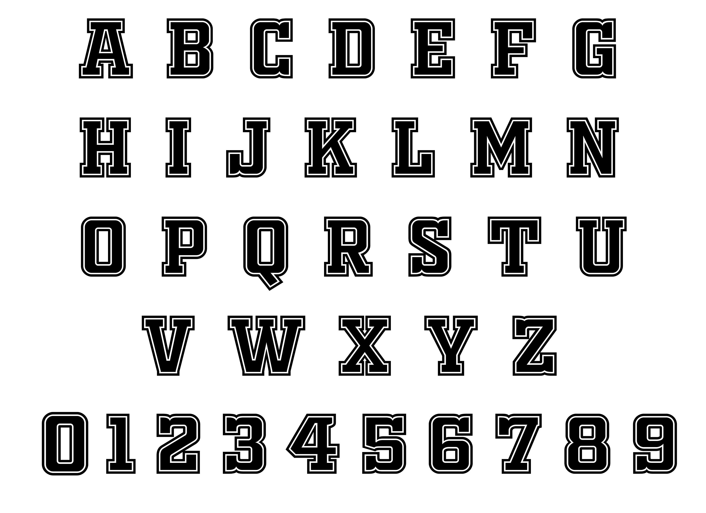 Varsity College Outline Font Sport Alphabet College Etsy