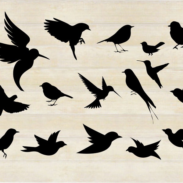 BIRDS Silhouette SVG/PNG/Ai/eps/dxf, birds clipart, birds bundle, flying birds, cut files