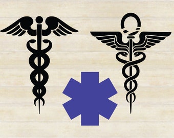 Caduceus SVG, Medical Symbol, Paramedic Symbol Instant Download, Cut file SVG/PNG/Ai/Eps/dxf file