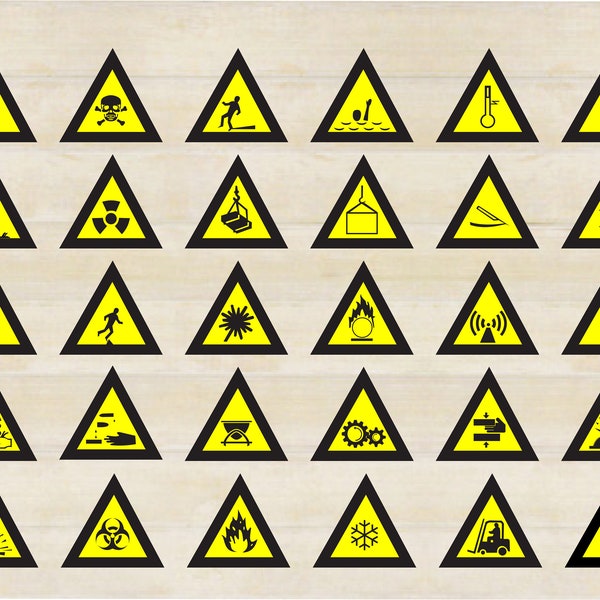 Danger signs SVG, Warning Signs, Radiation, Caution, Toxic, signs svg and png bundle, Danger signs for cricut