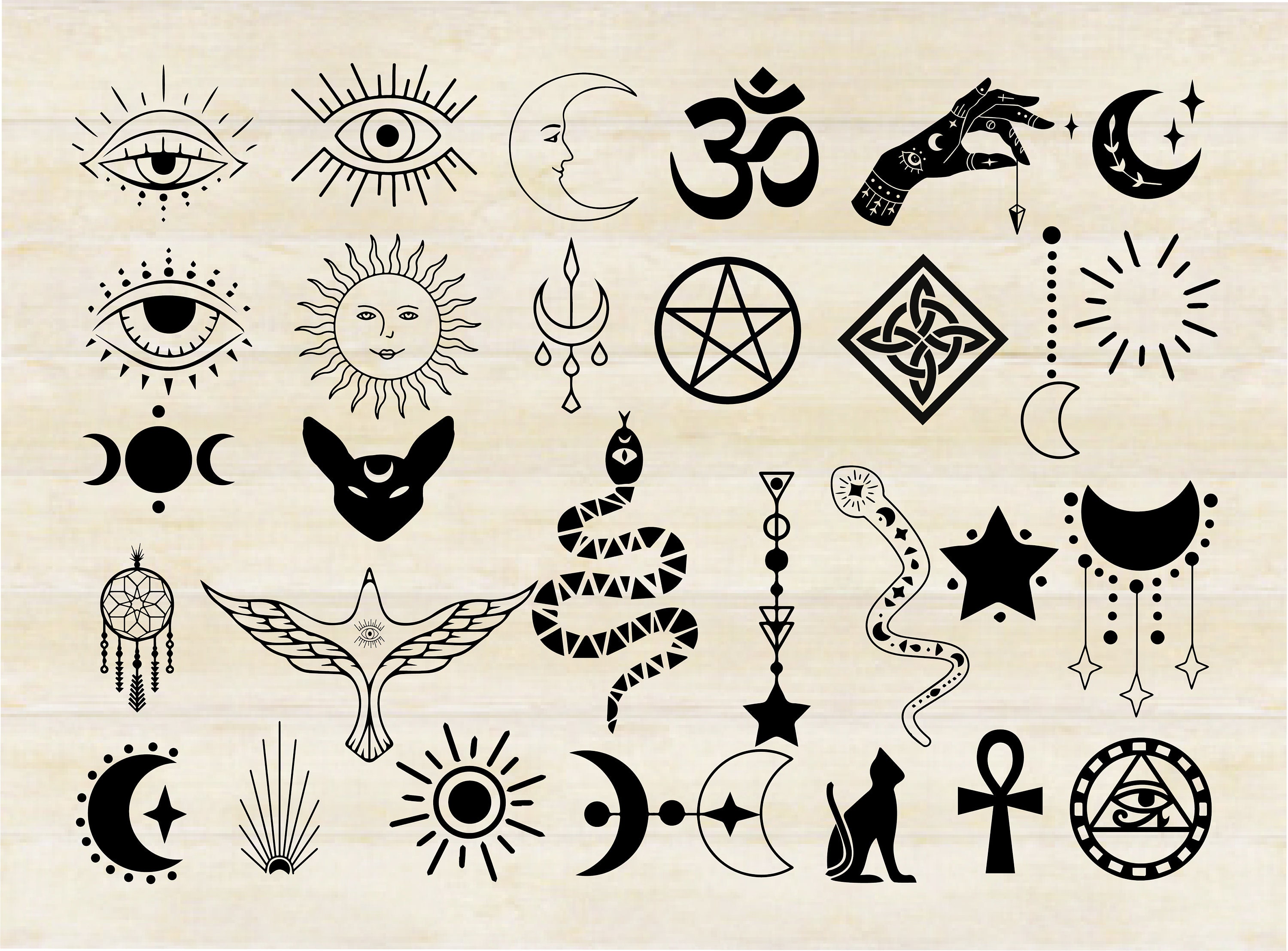 MYSTICAL SVG BUNDLE Mystic Designs Mystic moon and sun | Etsy
