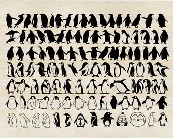 PENGUIN SVG BUNDLE, Penguin vector bundle, Penguin silhouette, Penguins for cricut and silhouette, svg/png/jpeg/eps/dxf
