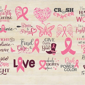 CANCER AWARENESS BUNDLE, Cancer awareness svg, CancerAwareness, Pink ribbon Clipart, svg/png/ai cut files