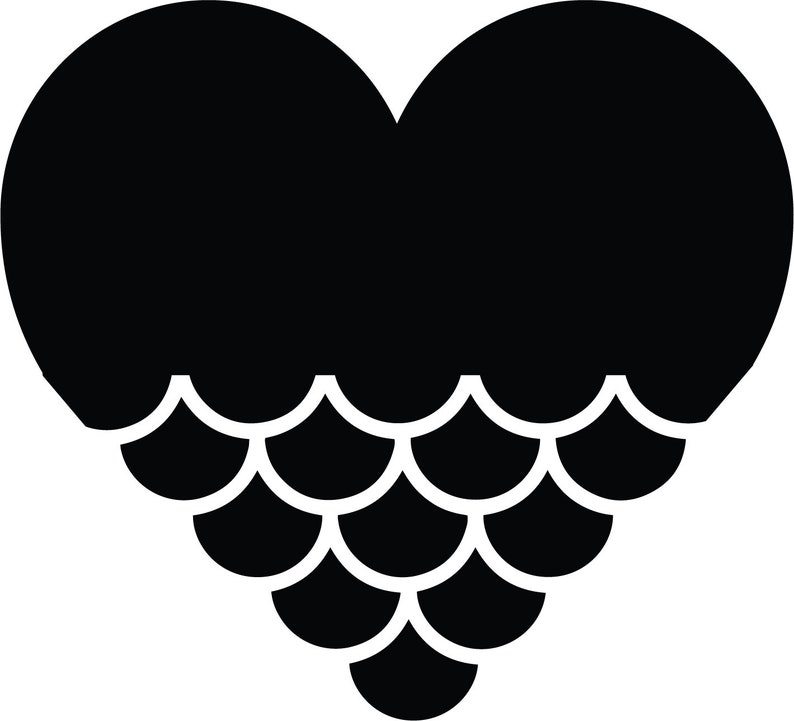 Download Clip Art Art Collectibles Mermaid Heart Bundle Mermaid Clipart 3 Scales Heart Design Mermaid Heart Svg