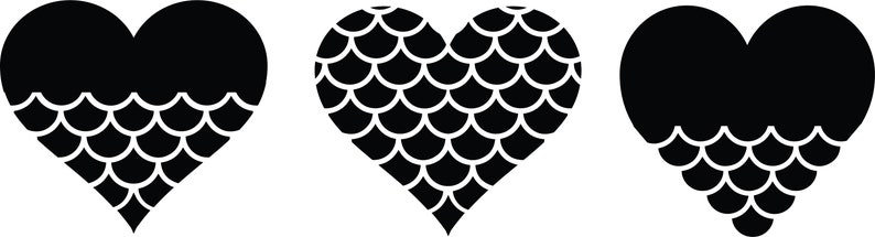 Download Clip Art Art Collectibles Mermaid Clipart Mermaid Heart Svg 3 Scales Heart Design Mermaid Heart Bundle