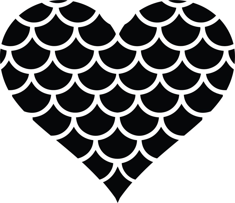 Download Clip Art Art Collectibles Mermaid Clipart Mermaid Heart Svg 3 Scales Heart Design Mermaid Heart Bundle
