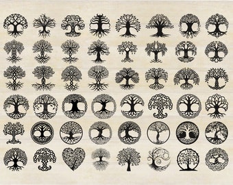 50 CELTIC TREE SVG Design 2023, Tree of Life bundle, Celtic tree silhouette, Celtic tree for cricut and silhouette, svg/png/jpeg/eps/dxf