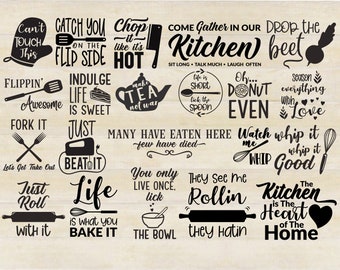 Kitchen SVG Bundle, Kitchen Funny Quote, Kitchen Clipart, Kitchen Cut Files, Kitchen Saying Svg