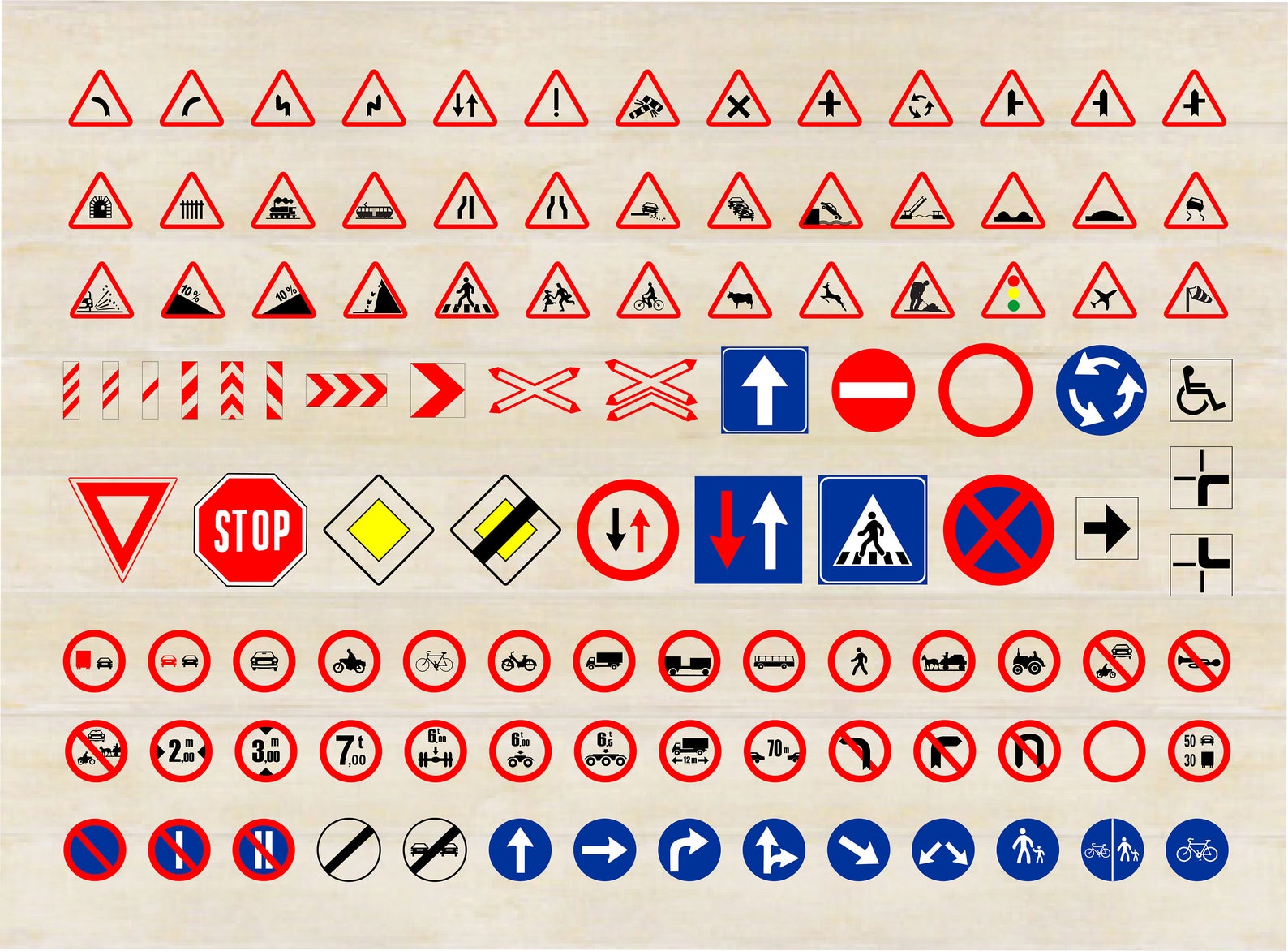 Verkehrsschilder Clipart, Straßenschild SVG Bundle (107 Dateien) - Etsy.de