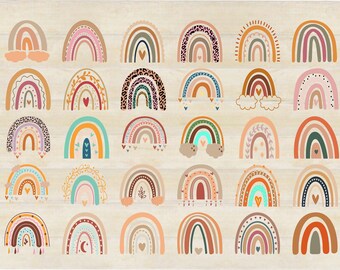 BOHO rainbow svg, Boho Clipart bundle svg for cricut, Boho rainbow layered files, rainbow svg Files, Boho wall prints