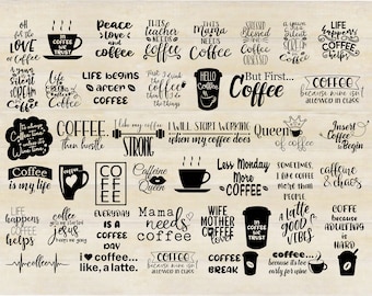 EPIC COFFEE BUNDLE 2023| Coffee Quotes svg| Kaffee Sprüche| Kaffeebecher Design| svg, png, eps, dxf, ai cut files