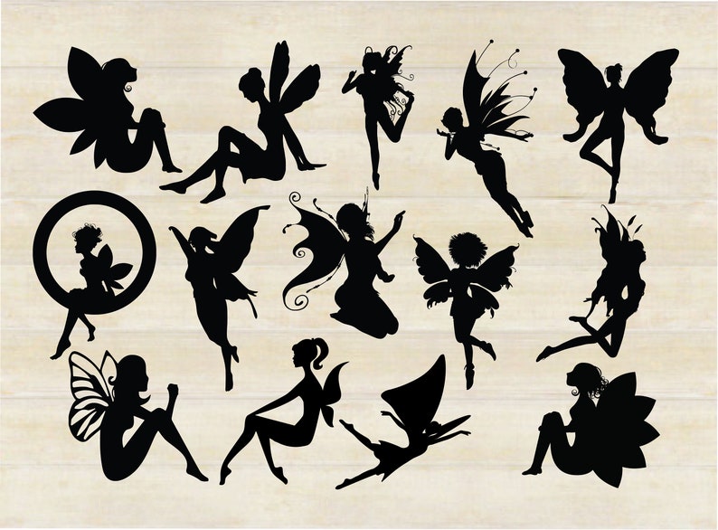 Download Fairy Bundle 14 Fairy Silhouettes Fairy Clipart Cricut | Etsy