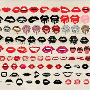 LIPS SVG BUNDLE, Kiss bundle, Kiss silhouette, Lips vector for cricut and silhouette, svg/png/Ai/jpeg/eps/dxf