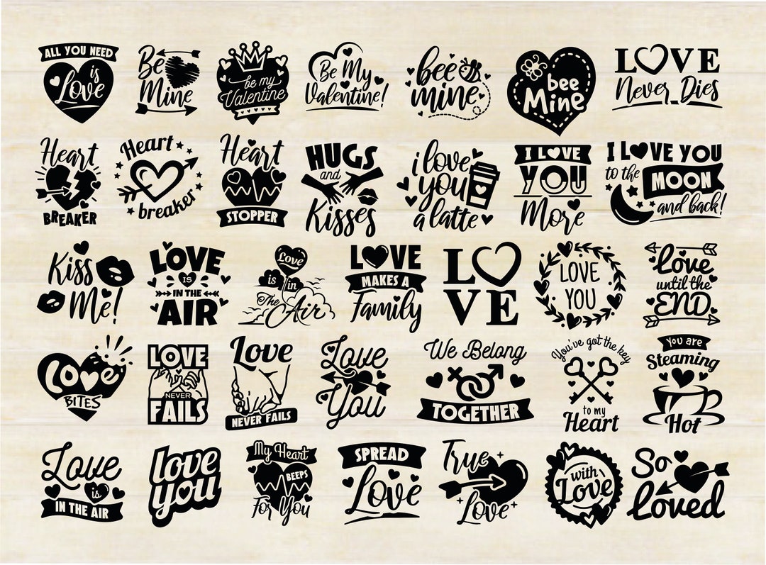 LOVE BUNDLE SVG 2023, Heart, Valentines Day Svg Cut Files, Love Designs ...