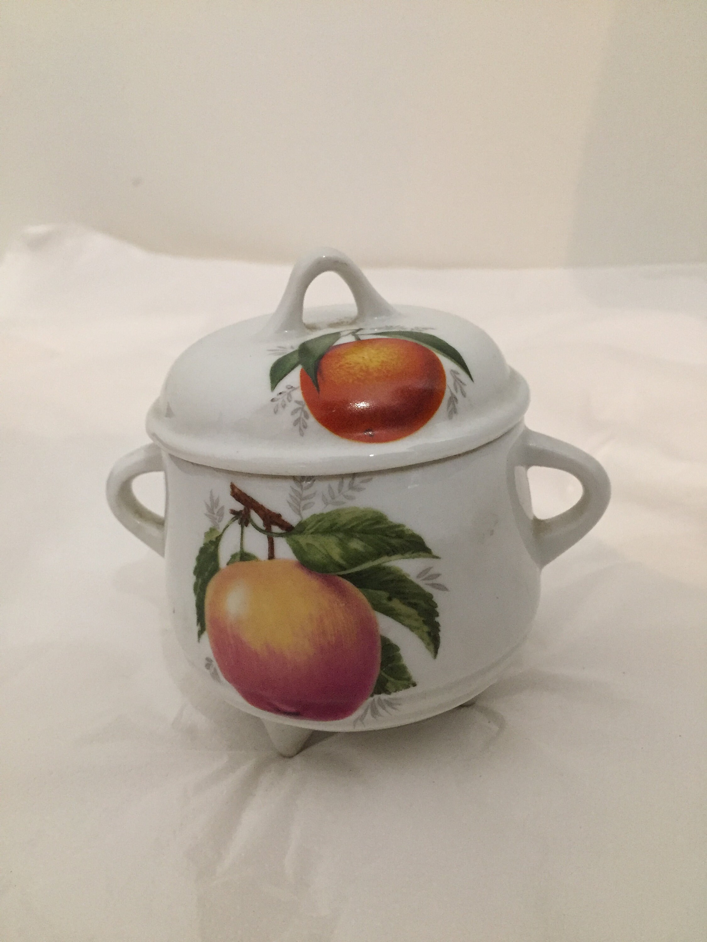 Objet Vintage Service Ancien Sucrier Porcelaine