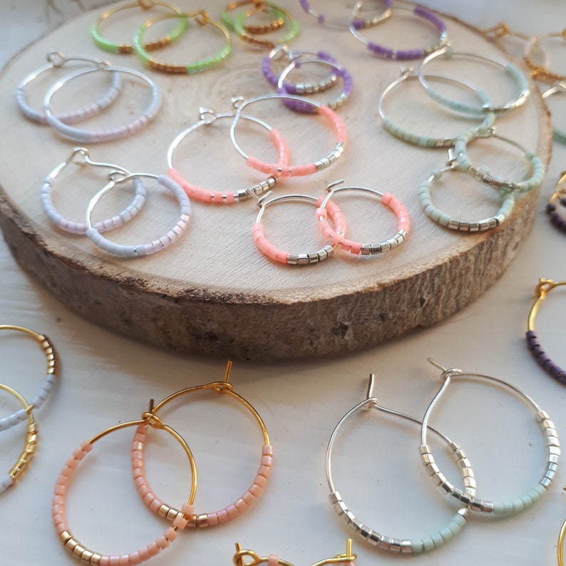 delicate hoop earrings minimalist hoops beaded creole hoops creole hoop earrings dainty hoop earrings Creole hoops gold