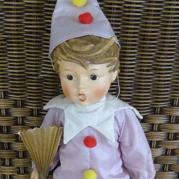 UGPLM Handmade Porcelain Clown Doll - 18cm/7 Inch Colorful Ceramic Decoration For Birthday Halloween Christmas - View #3