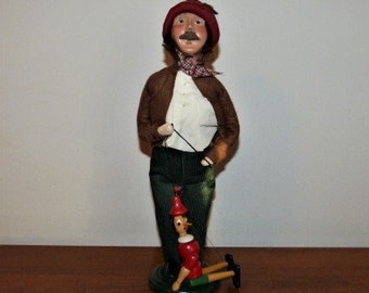 BYERS CHOICE Puppeteer With Puppet 13” The Carolers 1997 Signed Byers 97