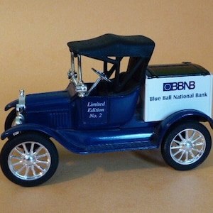 ERTL 1918 Ford Model “T” Runabout Blue Ball National Bank 1995 #H280 Limited Edition No. 2 Die Cast Metal 1/25 Scale