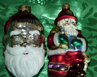 THOMAS PACCONI Blown Glass Ornaments Set of 2 pieces 4”