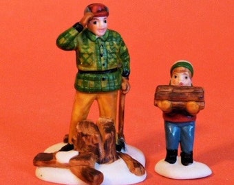 DEPARTMENT 56 Wood Cutter And Son Set Of 2 The Heritage Village Collection #5986-2