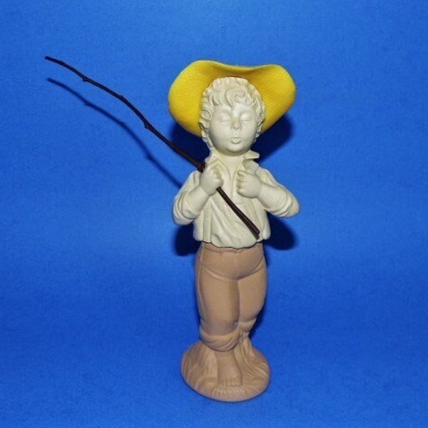Boy Fishing Figurine Etsy
