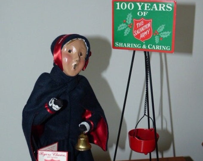 BYERS CHOICE Salvation Army Lady With Sign & Kettle 1992 the Etsy