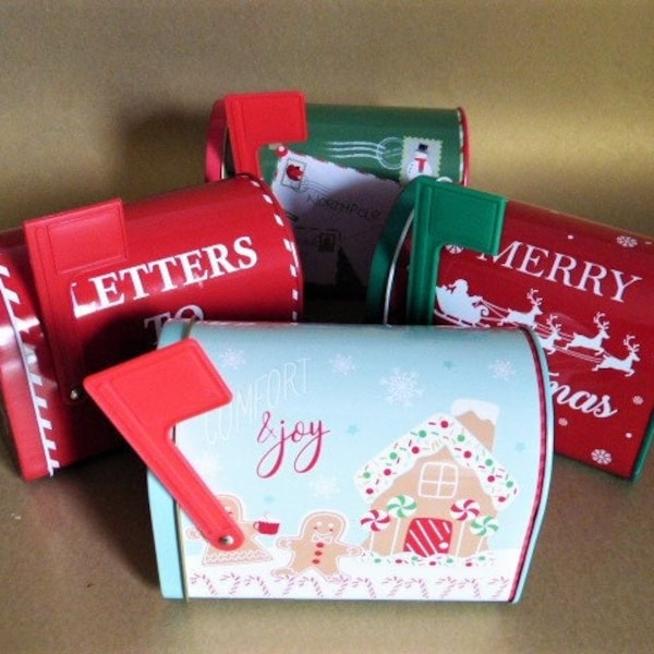 Vintage Metal Mailboxes Christmas Holiday Décor 6 Dollars Per Mailbox 3.75” x 5.25” x 2.75”