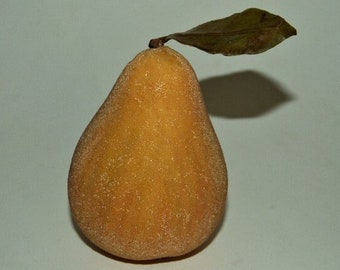 Sugared Yellow Decorative Pear  4” x 2.75”