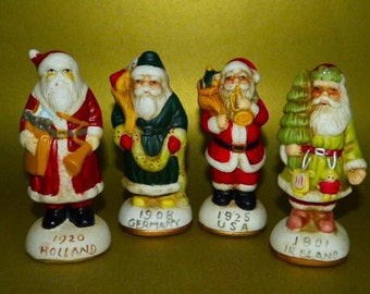 Santas From Around The World Figurines Earthenware Hand Painted Fourteen Dollars Per Figurine 5”