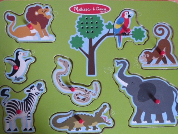 MELISSA & DOUG Wooden Zoo Animals Sound Peg Puzzle 8 Realistic - Etsy MELISSA & DOUG Wooden Zoo Animals Sound Peg Puzzle 8 Realistic - Etsy