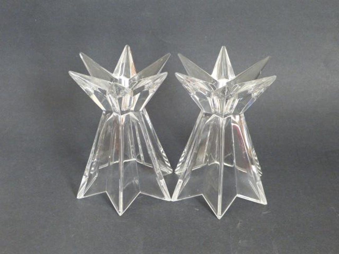 NACHTMANN Lead Crystal Candle Holders Galaxia Starburst Comet