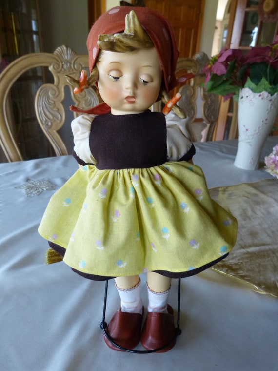 M.I. GOEBEL Porcelain Doll Girl Holding Flowers Behind - Etsy