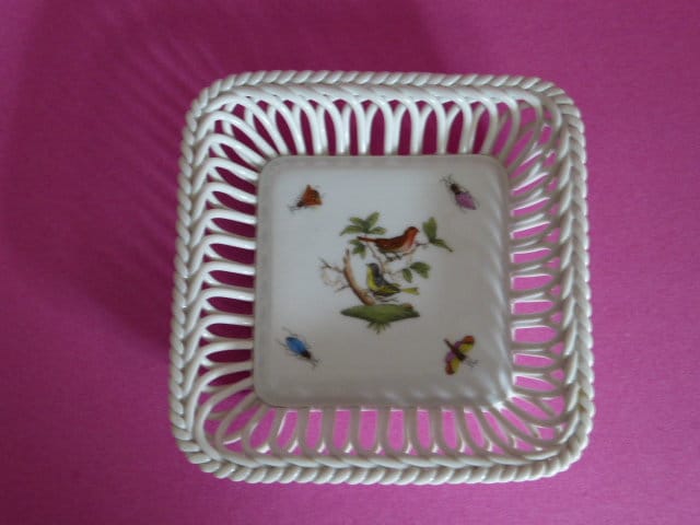 HEREND チューリン HEREND Hungary HandPainted Porcelain Bird Butterfly Bouquet