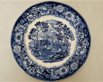 LIBERTY BLUE Bread & Butter Plate Monticello Staffordshire Ironstone Made In England