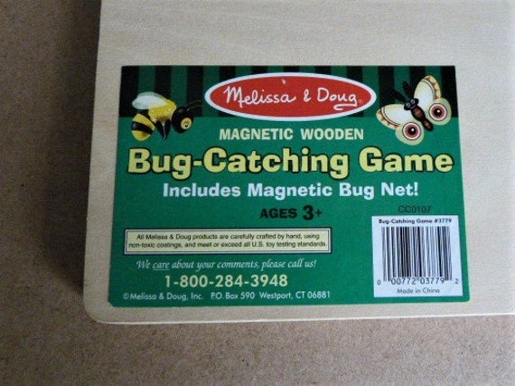 MELISSA & DOUG Wooden Magnetic Bug-catching Game Ages 3 8.25 X