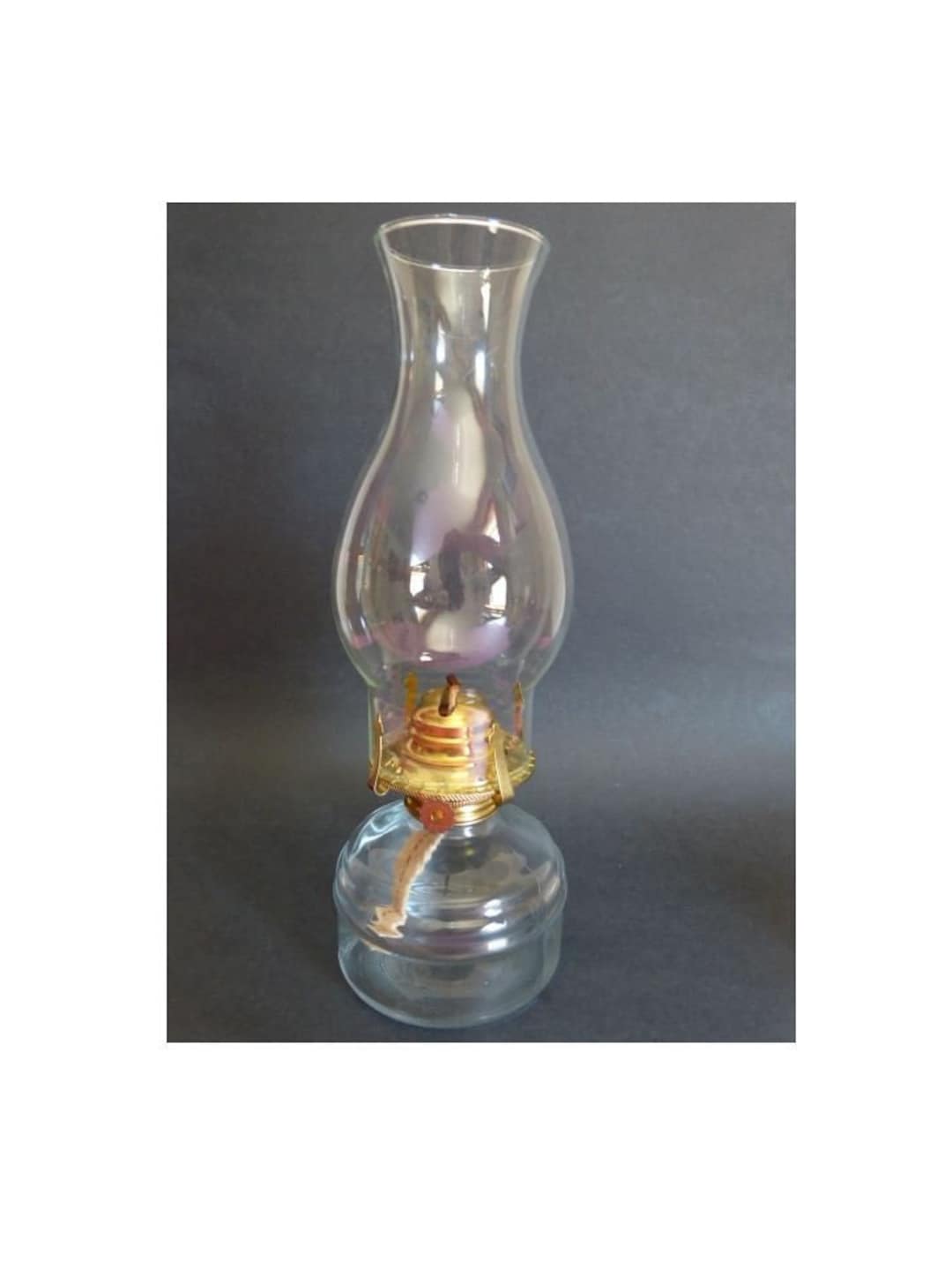 CRISA Oil Lamp 23 Clear Top Base Brass Metal Assembly 12.75 Etsy Finland