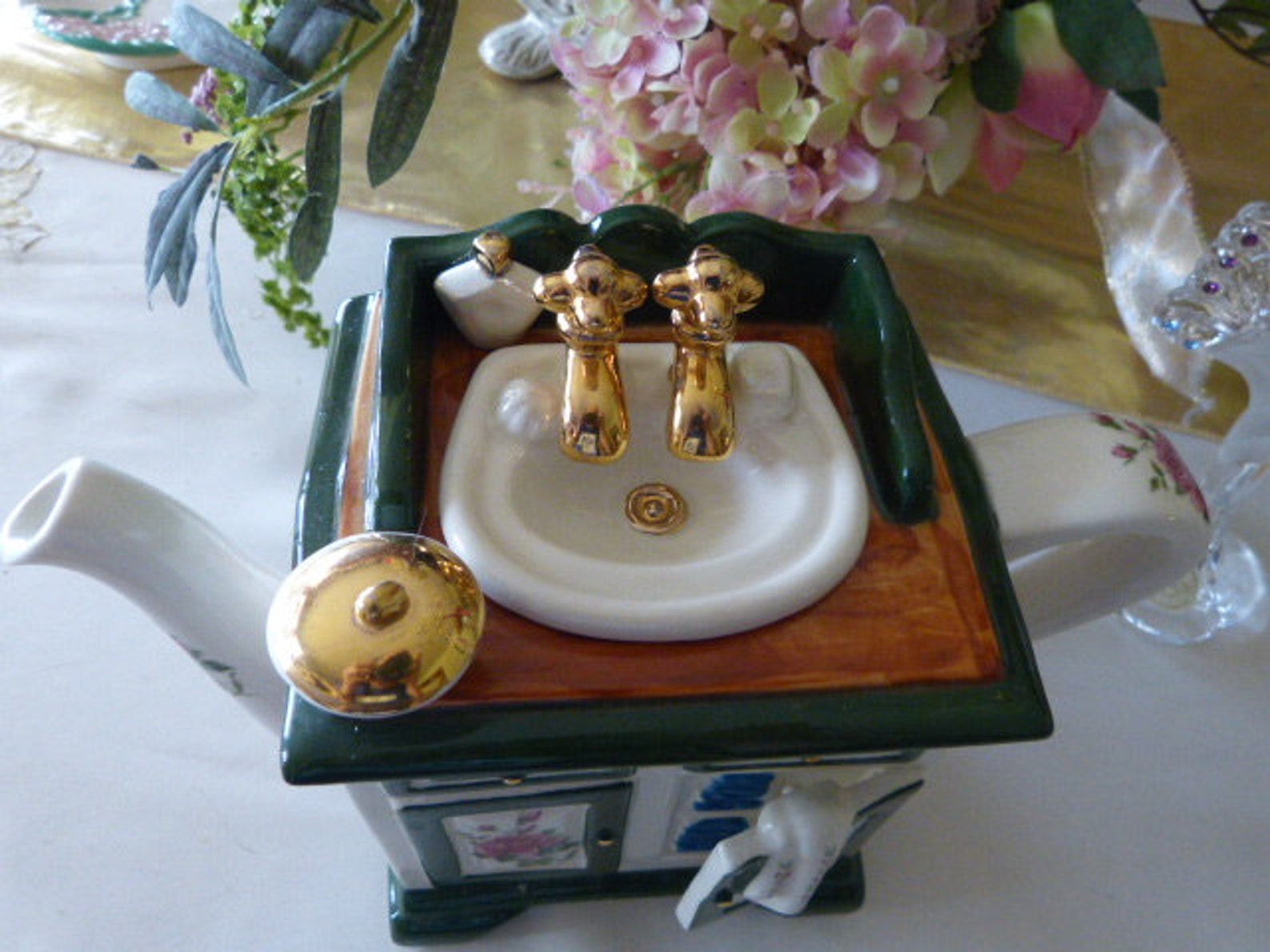 TONY CARTER Bathroom Sink Teapot RARE Made in England 1995 Etsy