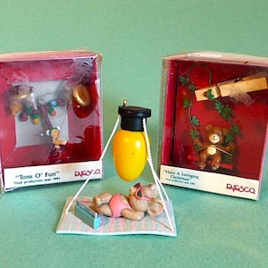 ENESCO Vintage Christmas Ornaments Miniatures 1990 Christmas Holiday Five Dollars Per Ornament