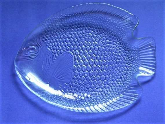 Arcoroc Fish Dish Serving Platter Clear Glass 11 5 X 15 Etsy