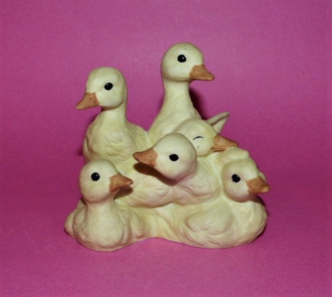 HOMCO 6 Ducklings Figurine Masterpiece Porcelain Ceramic 1988 Etsy