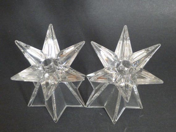 NACHTMANN Lead Crystal Candle Holders Galaxia Starburst Comet