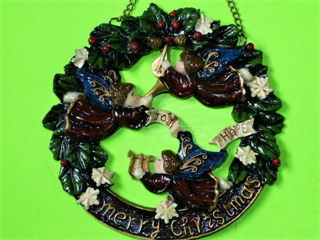 JUBILEE GIFTWARE Merry Christmas Hanging Wall Décor Resin Joy Etsy