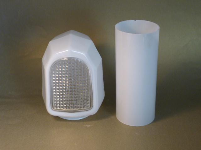 KALLORY Decorative Glass Lamp Shade – Cylinder Pendant Light Cover, Frosted Milky White, 100mm Diameter, Heat & Moisture Resistant