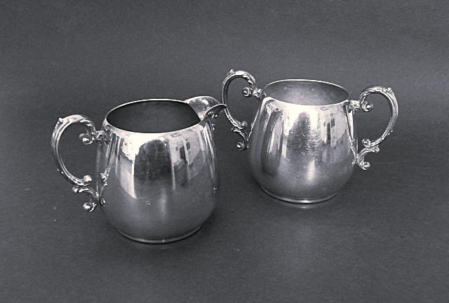 WM Rogers Silver Plated Creamer #104 2 Handled Sugar Bowl #103 NO